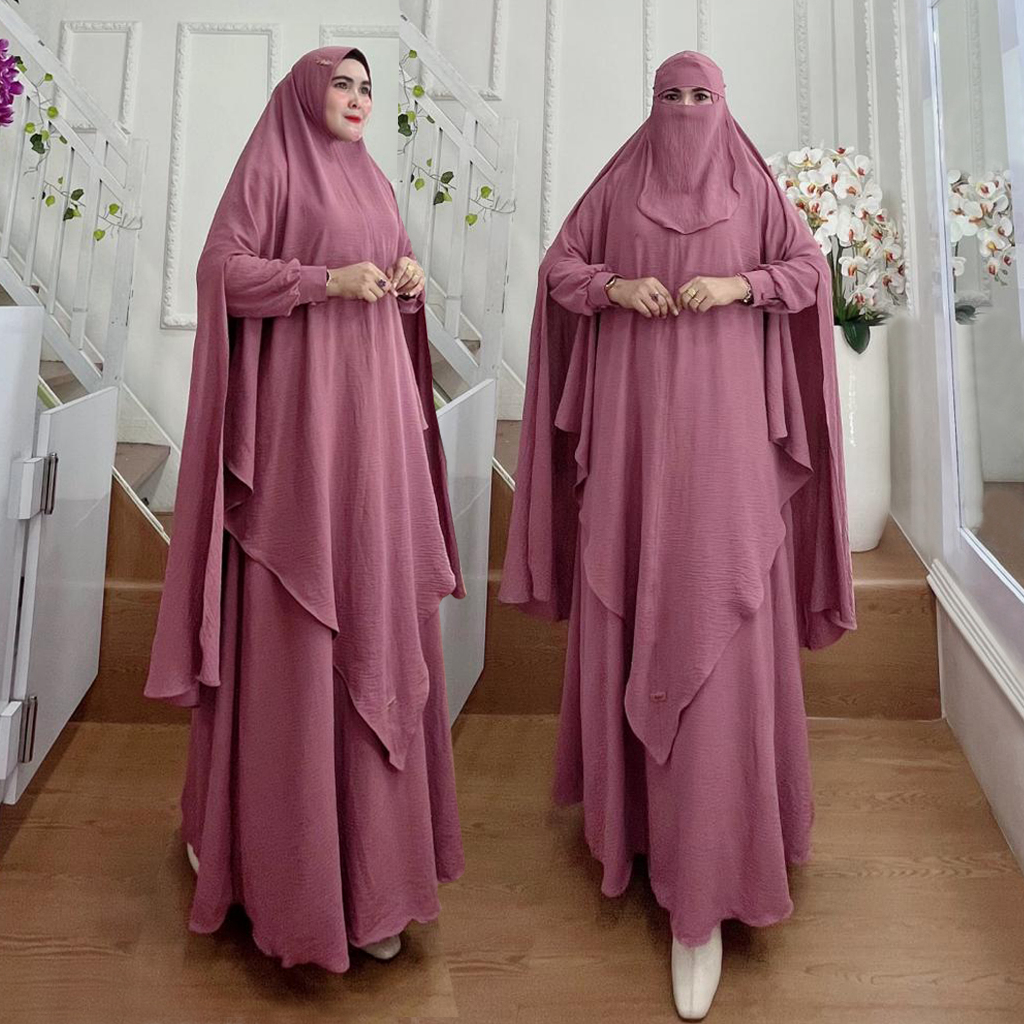 TERBARU One Set Gamis Syari Kode EDITI Bahan Kringkel Premium By Ory AjeZas Collection