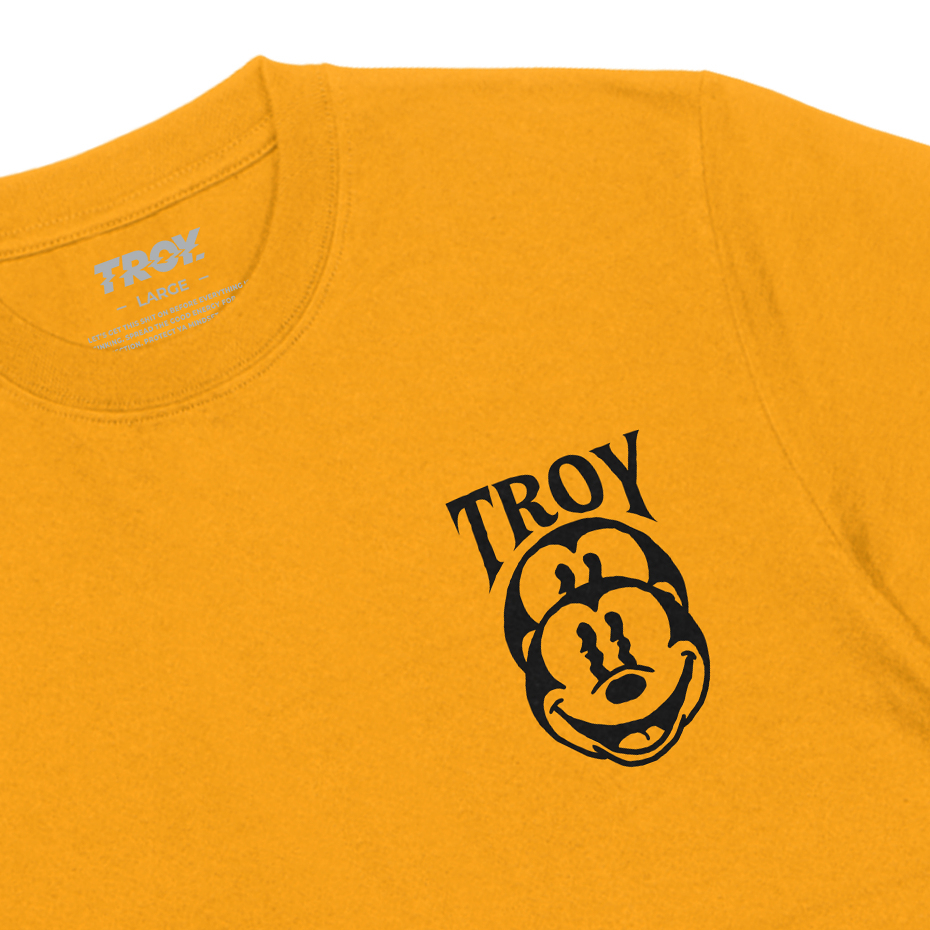 Troy Company Tshirt Yellow Mustard Mouse Error - Kaos Kuning Mustard Kaos Lengan Pendek MTD 3281