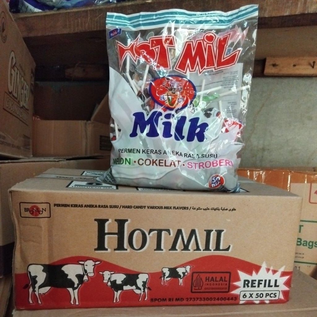 

Permen hotmil milk DUS isi 6pak
