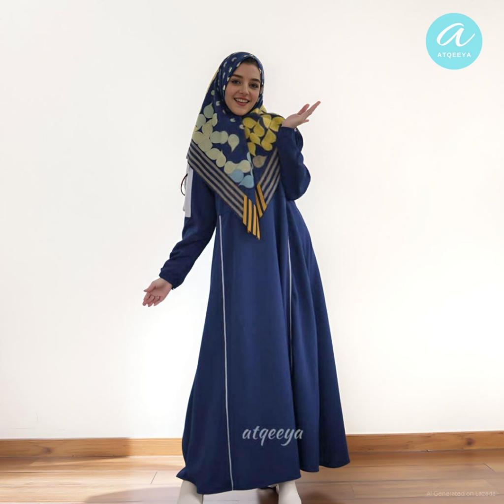 New Gamis Dress Atqeeya Kaila Ready Bahan Donalkelly crepe Premium