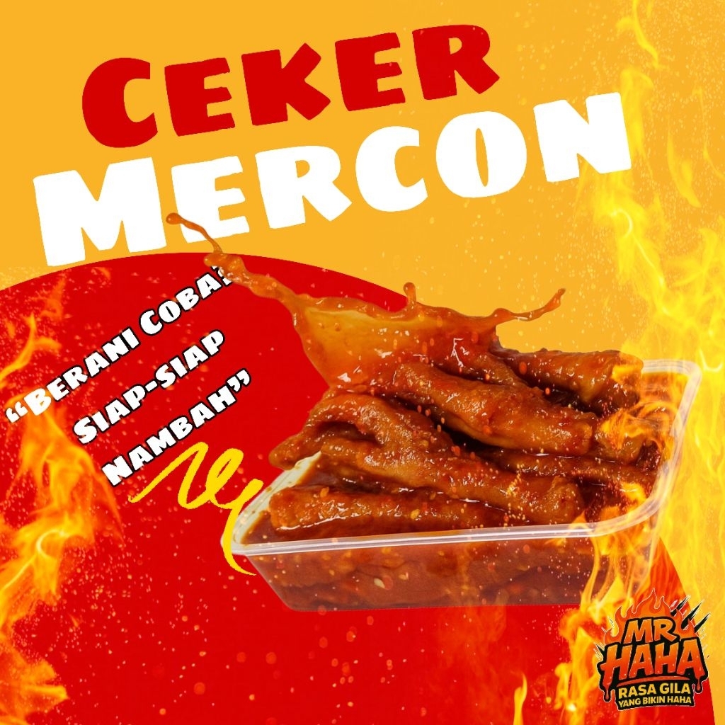 

Ceker Mercon MR Haha Olahan Ceker Pedas Halal Praktis Siap Makan