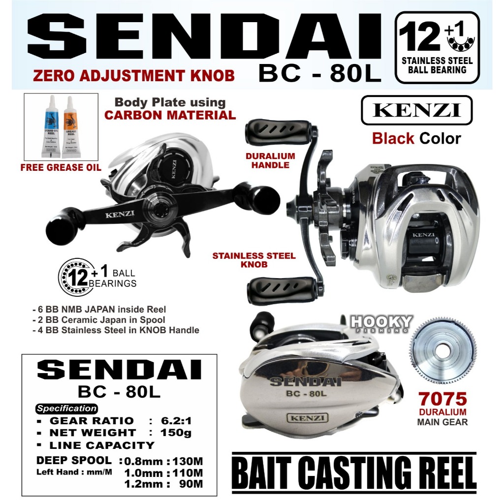 REEL KENZI SENDAI BC-80L BLACK | GOLD