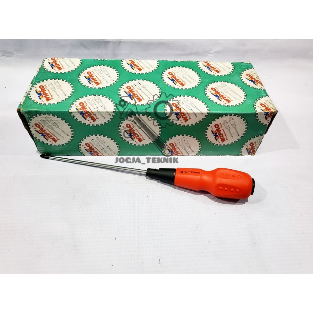 Wipro Obeng Soft Handle Karet Plus Minus 4 × 150MM ST4-150 / Obeng Handle Karet Wipro