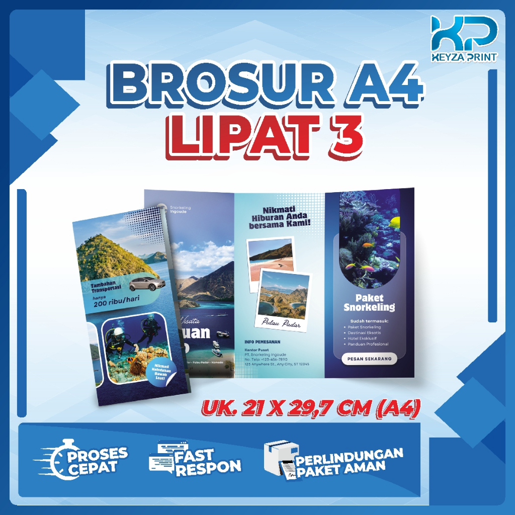 

Cetak Brosur/Leaflet Lipat 3 Timbal Balik atau 1 Sisi Ukuran A4 Full Color Satuan
