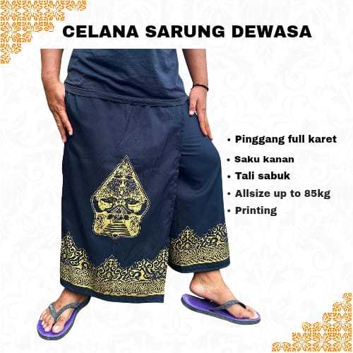 Celana Sarung Batik Dewasa Wayang Gold