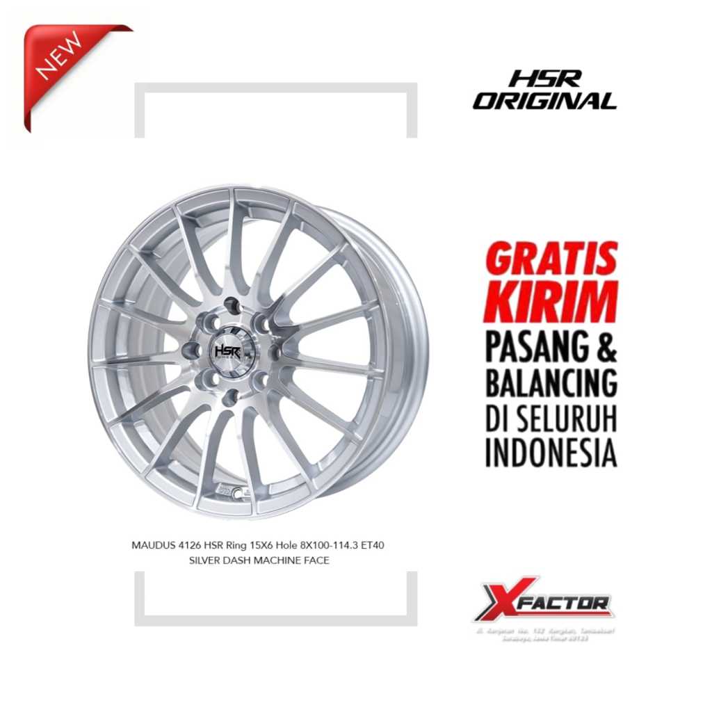 VELG R15 HSR MAUDUS 4126 HSR R15X6 PCD 4X100-4X114,3 ET40 SDMF