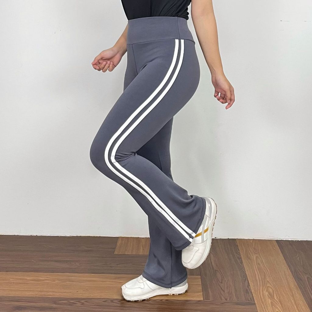 LagaSport Legging Cutbray List Celana Olahraga Wanita Gym Aerobic Yoga Fitnes