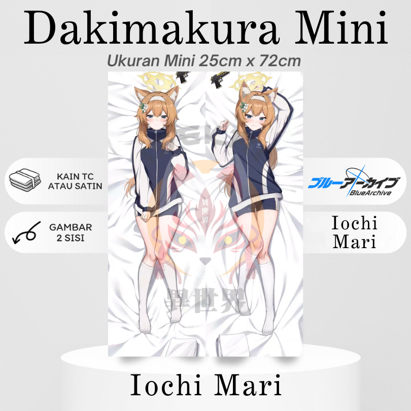 DAKIMAKURA MINI IOCHI MARI Blue Archive Bantal Anime Waifu Mini
