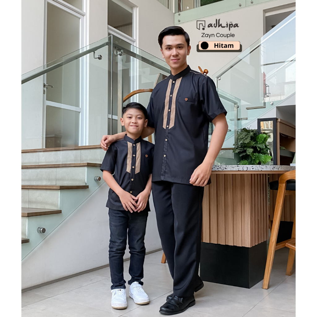 Adhipa Koko Couple Zayn Ayah dan Anak Warna Hitam