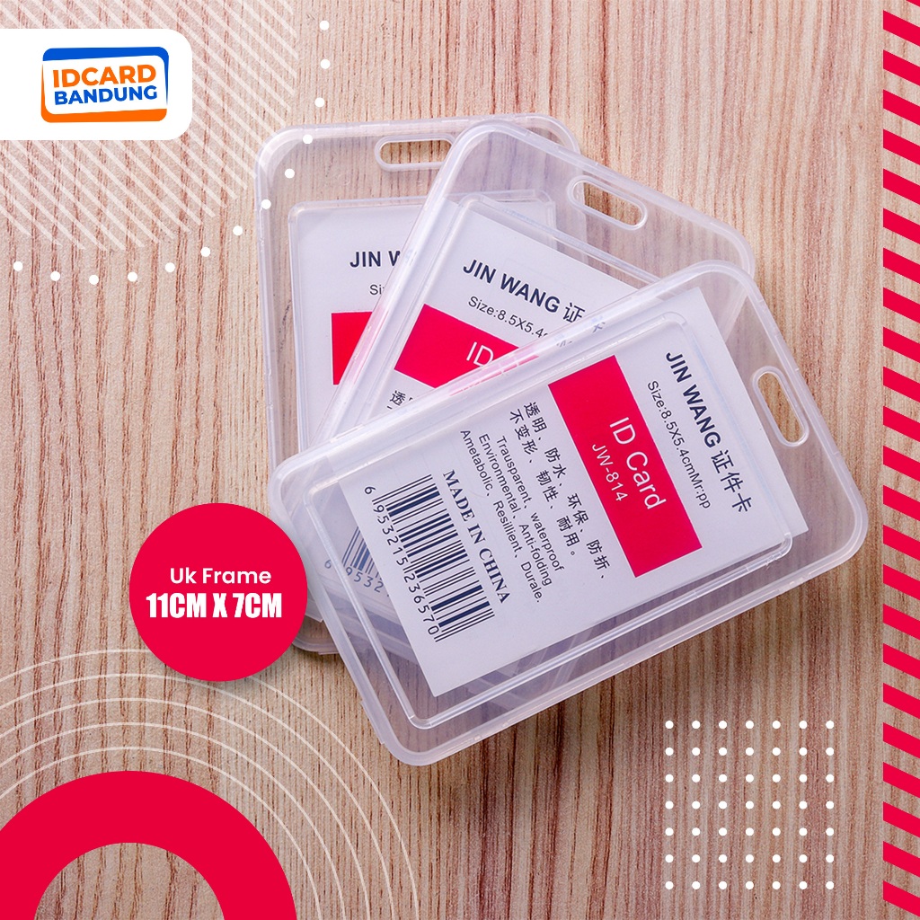 

tempat idcard box clear card holder clear bening frame card bukatutup