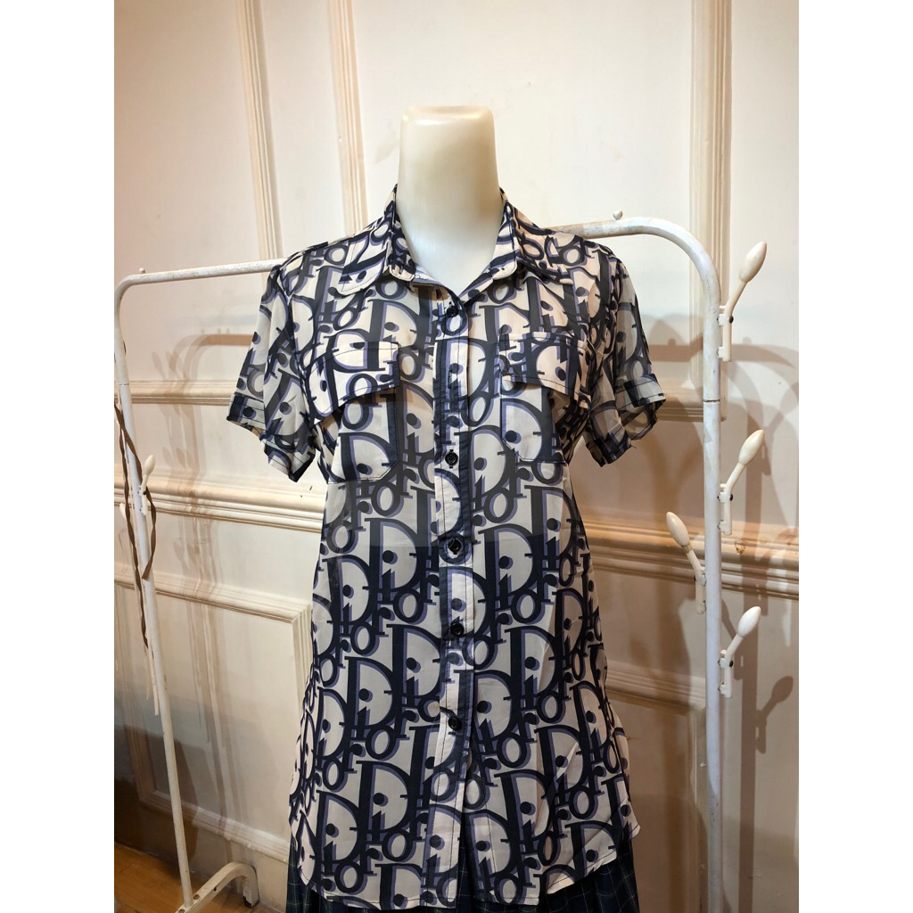 Atasan Kemeja Wanita Dior Import