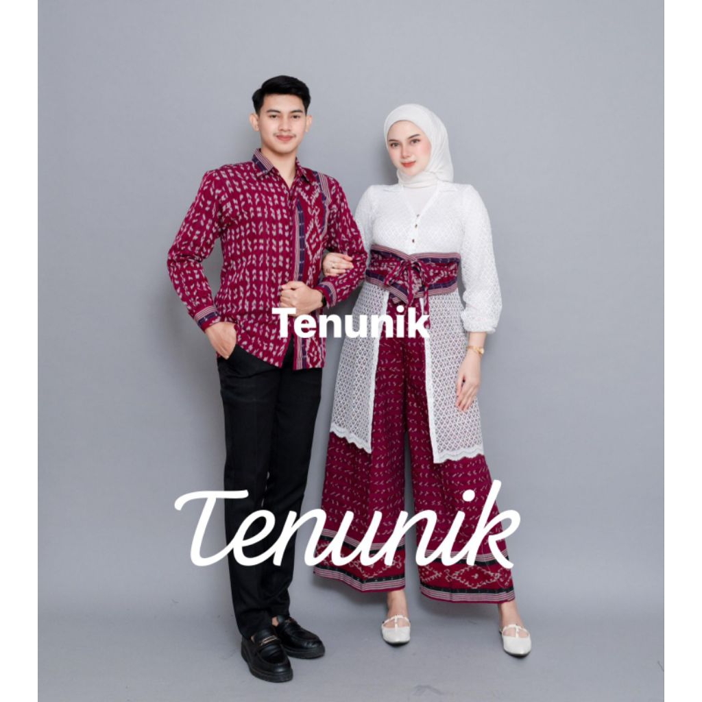 HANIA ONE SET CELANA TENUN RED - CELANA TENUN WANITA - BAJU TENUN - COUPLE TENUN - COUPLE ETHNIC