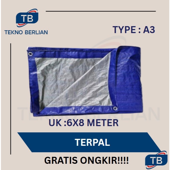 MACAN Terpal Plastik A3 Ukuran 6 x 8 Meter Tenda Plastik 6x8meter