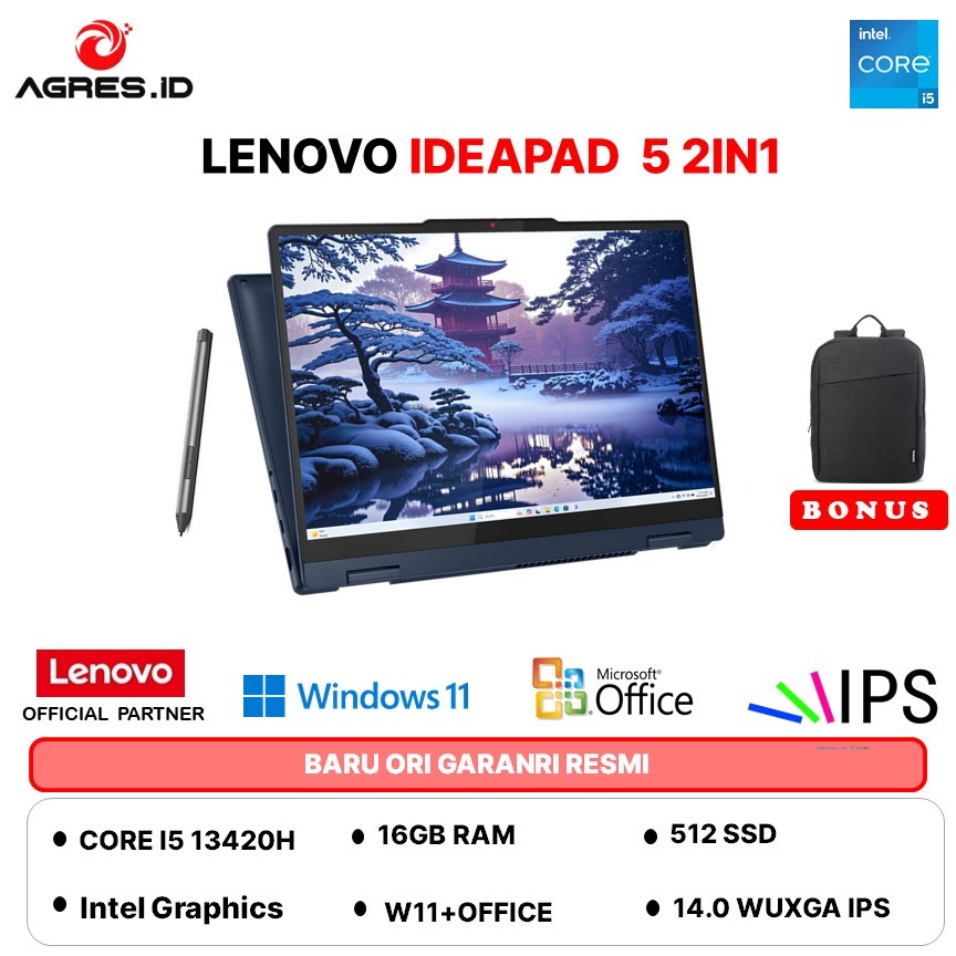 LENOVO IDEAPAD 5 2IN1 14 TOUCH I5 13420H - RAM 16GB 512GB W11+OHS 14.0WUXGA -89ID