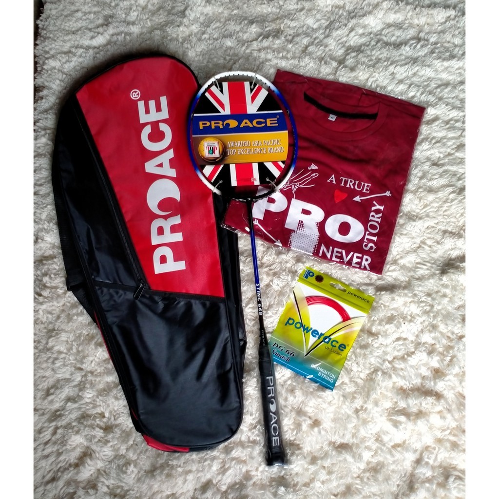 RAKET BADMINTON PROACE STING 668 ORIGINAL FREE PEMASANGAN SENAR + GRIP