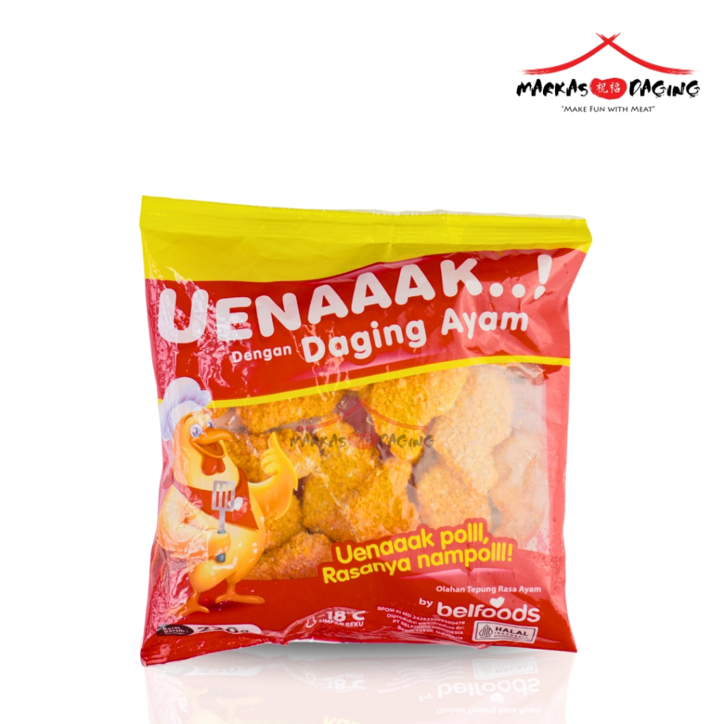 

Belfoods Uenaaak Polll Chicken Nugget 220gr / Nugget Ayam - Markasdaging