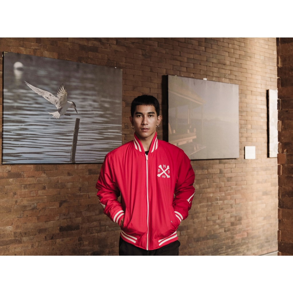 DND EXE Jaket Pria Ragbones Bomber Red