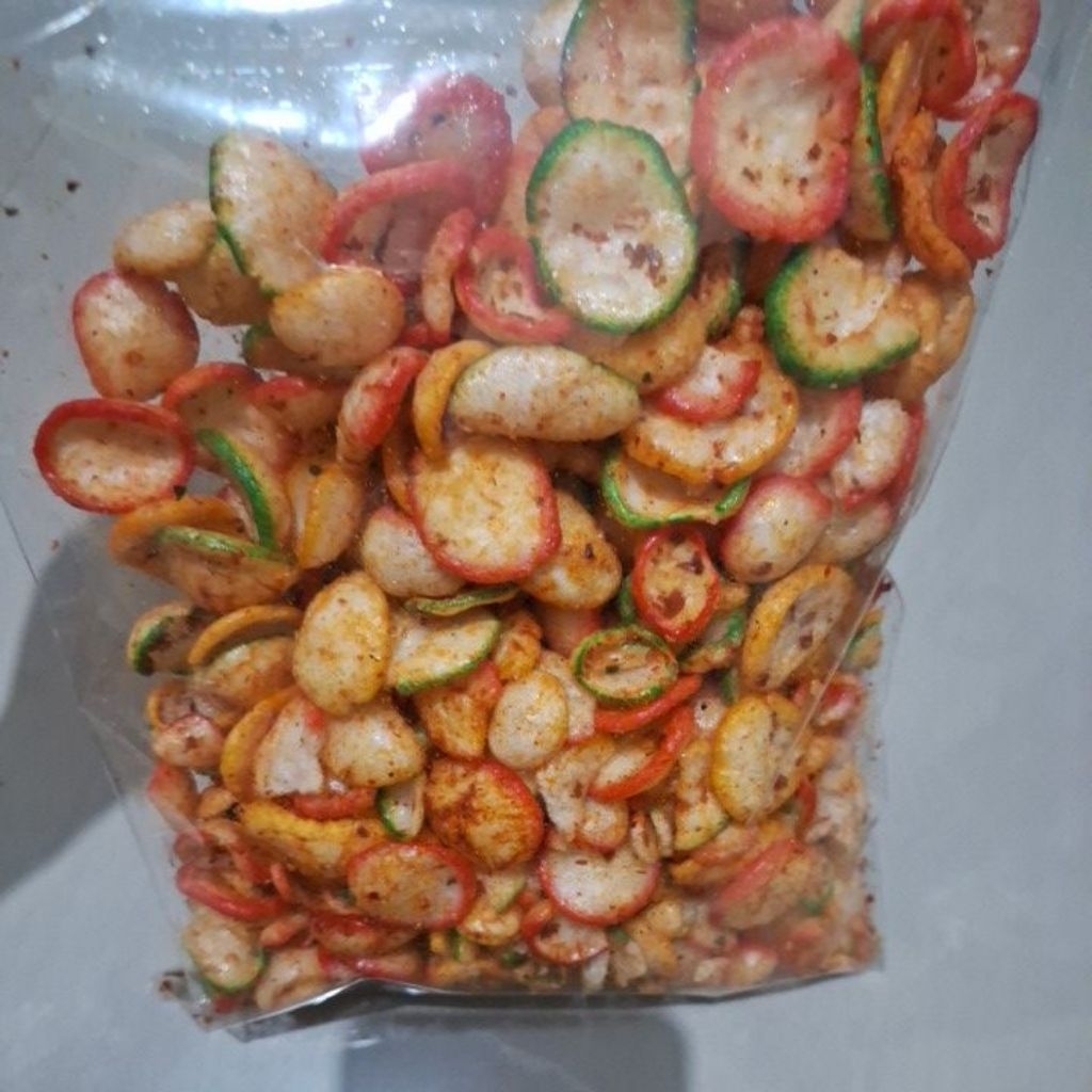 

kerupuk bawang pedas warna warni