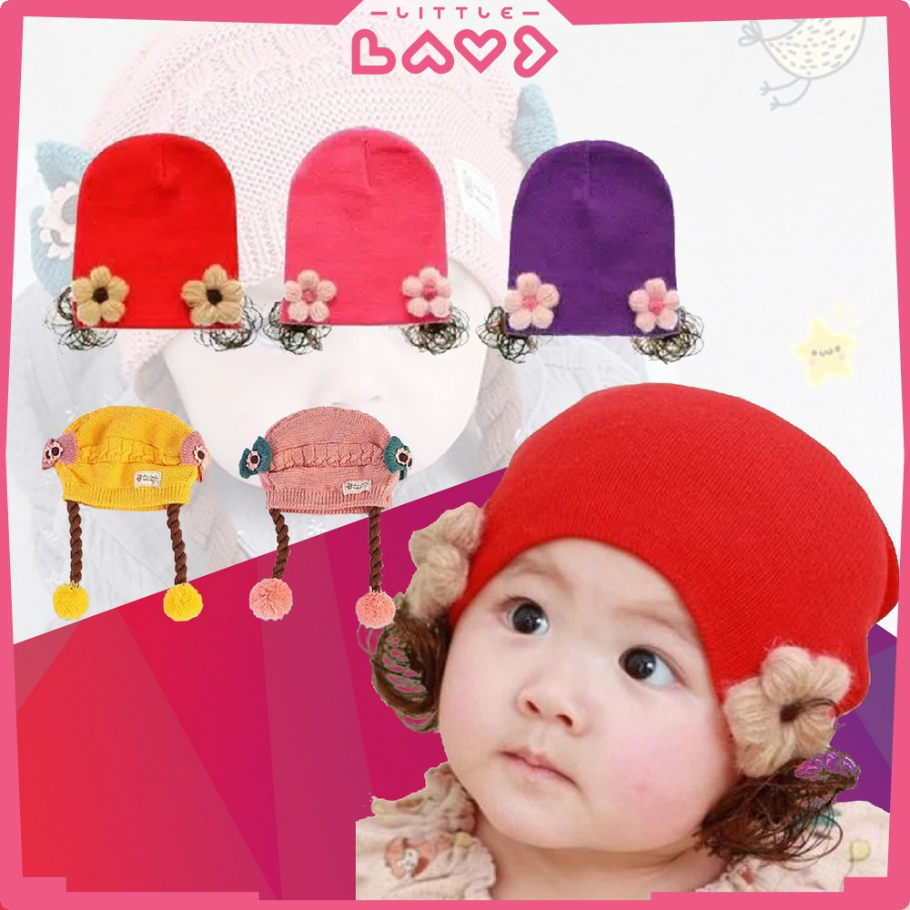 Baby Hat Kepang Rambut Palsu Kuncir 2 Anak Lucu / Topi Rambut Palsu Lucu Anak Model Tinggi / Kupluk 