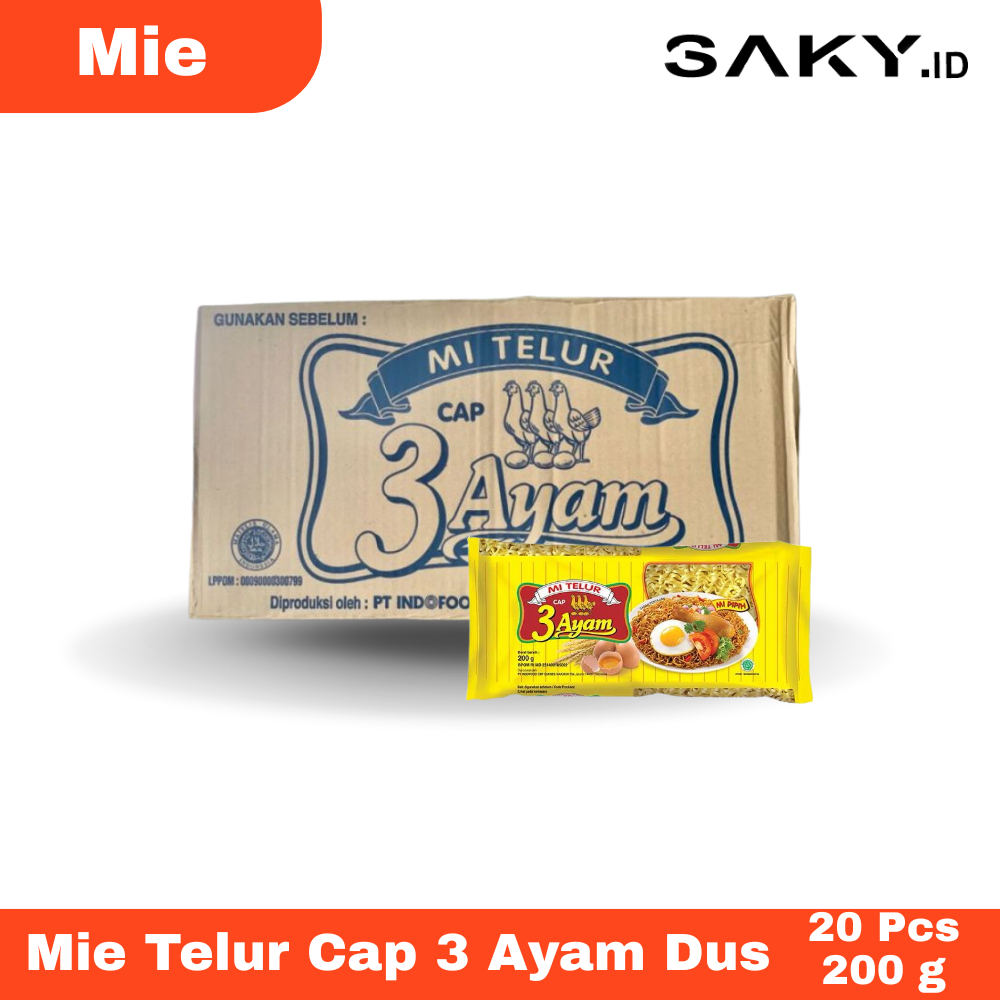 

Mie Telur Cap 3 Ayam 1 Dus Isi 20 Pcs