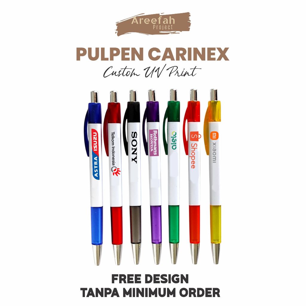 Areefah Pulpen Kotak Custom | Pulpen Kotak Desain Bebas | High Quality | Pulpen Souvenir | Pulpen Pr