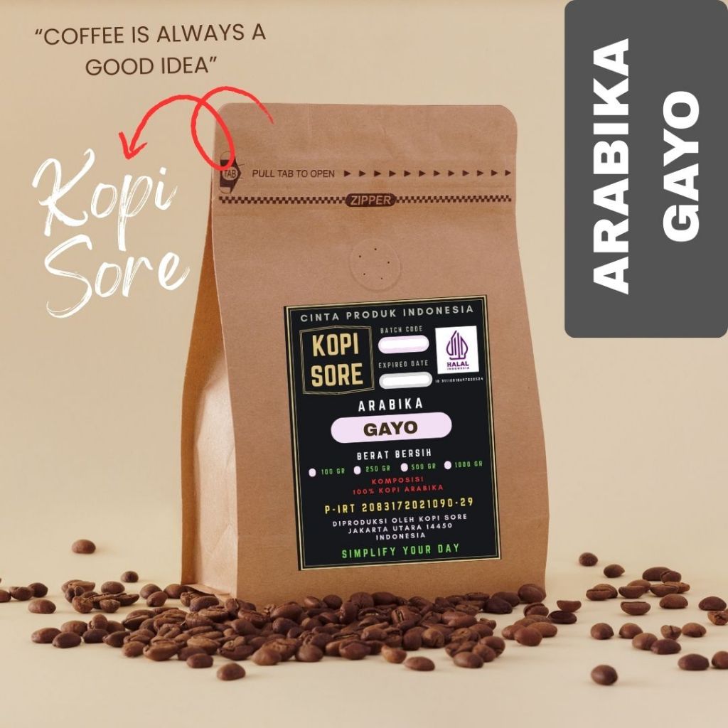 

KOPISORE - Arabika Gayo Aceh 500g - Cocok Dibuat Espresso
