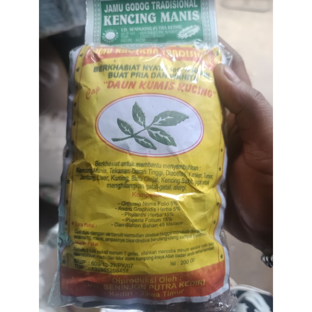 

jamu godok cap daun kumis kucing kencing manis