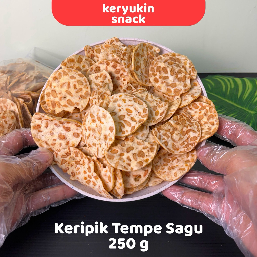 

Keripik Tempe Sagu Kemasan 250g Cemilan Renyah Gurih Enak