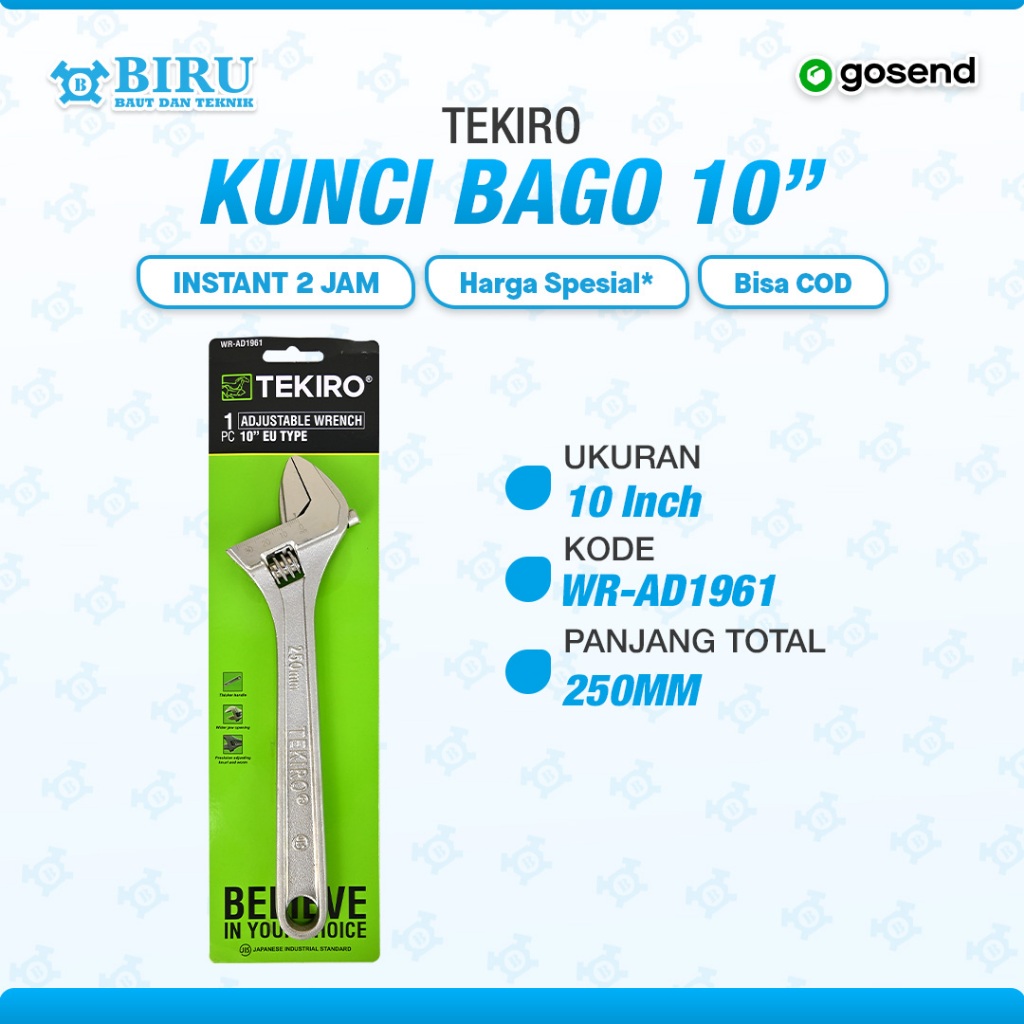 Kunci Inggris TEKIRO 10" Adjustable Wrench TEKIRO 10"