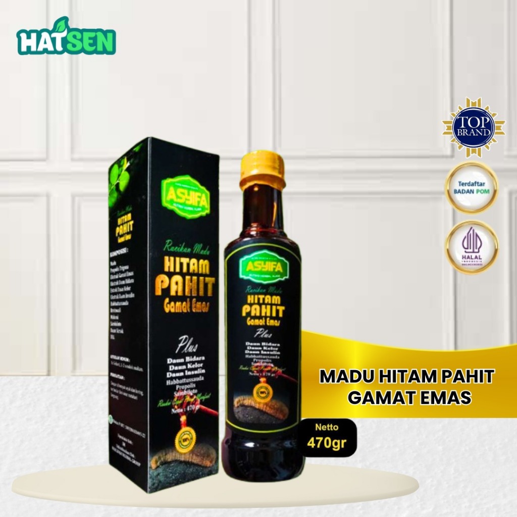 

Asyifa Madu Hitam Pahit Plus Gamat Emas dan Daun Kelor Asyifa