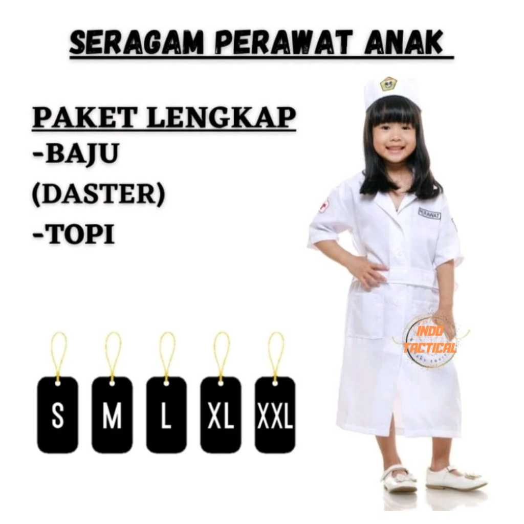 BAJU PERAWAT ANAK PEREMPUAN BAJU DOKTER PEREMPUAN CILIK BAJU PROFESI PERAWAT ANAK BAJU KARNAVAL CEWE