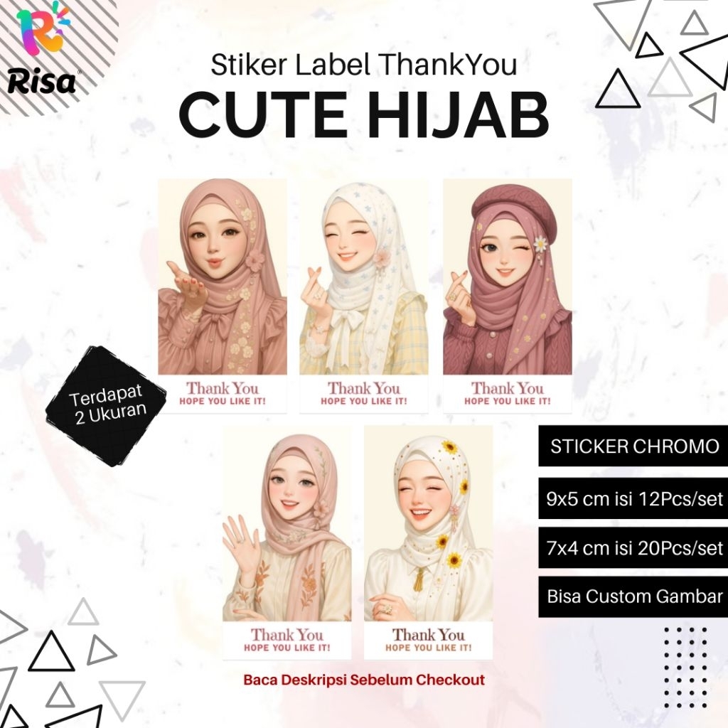 

Sticker Thank You / Stiker Label Thank You / Stiker Segel Box Kemasan / Seal Sticker / Stiker Label Cute Hijab