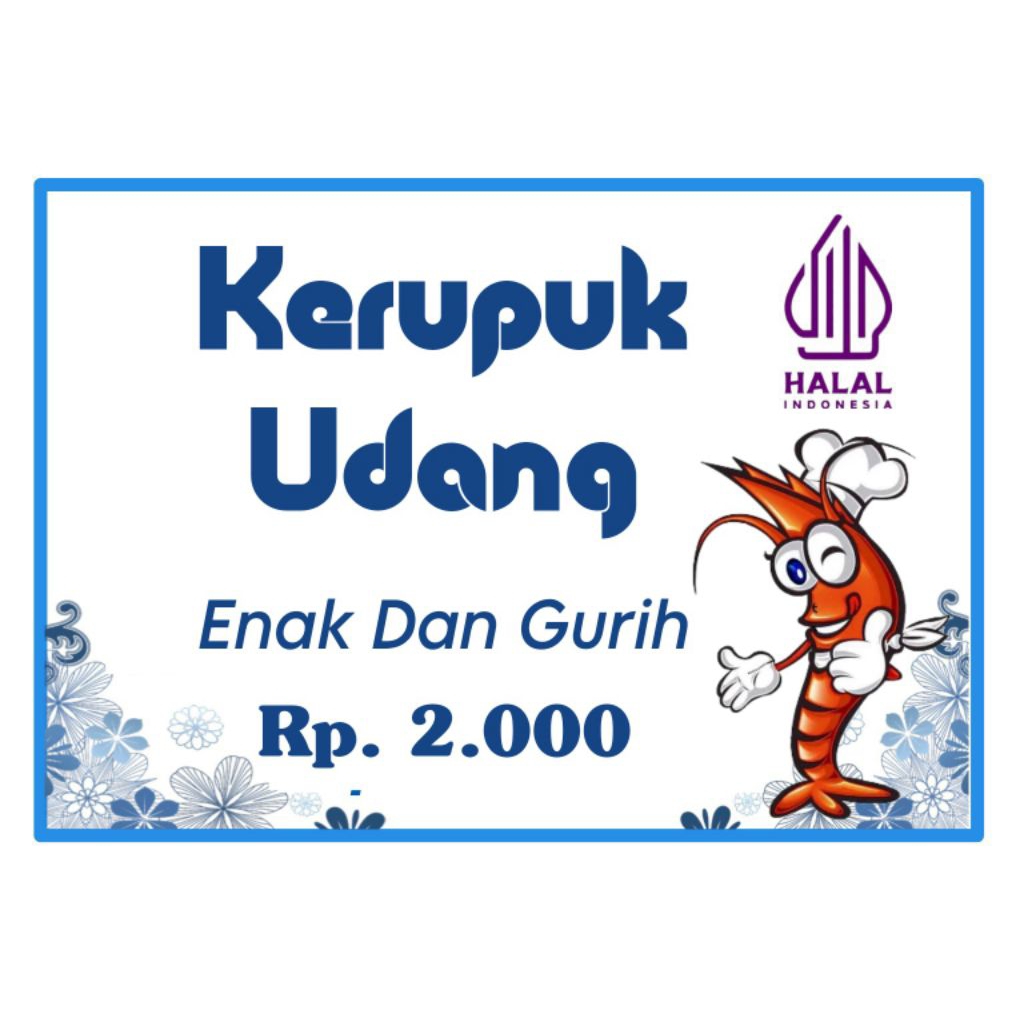 

(ISI 100 PCS) LABEL CAP KERUPUK UDANG