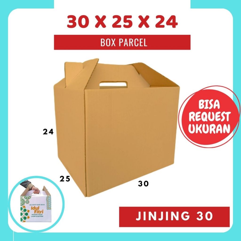 

Kardus Jinjing 30x25x24 Dus Parcel Packing/ Box Parcel / Box Lebaran/Dus Parsel Ied idul Fitri/Paket Sembako/Bingkisan sembako/hampers/eid mubarak