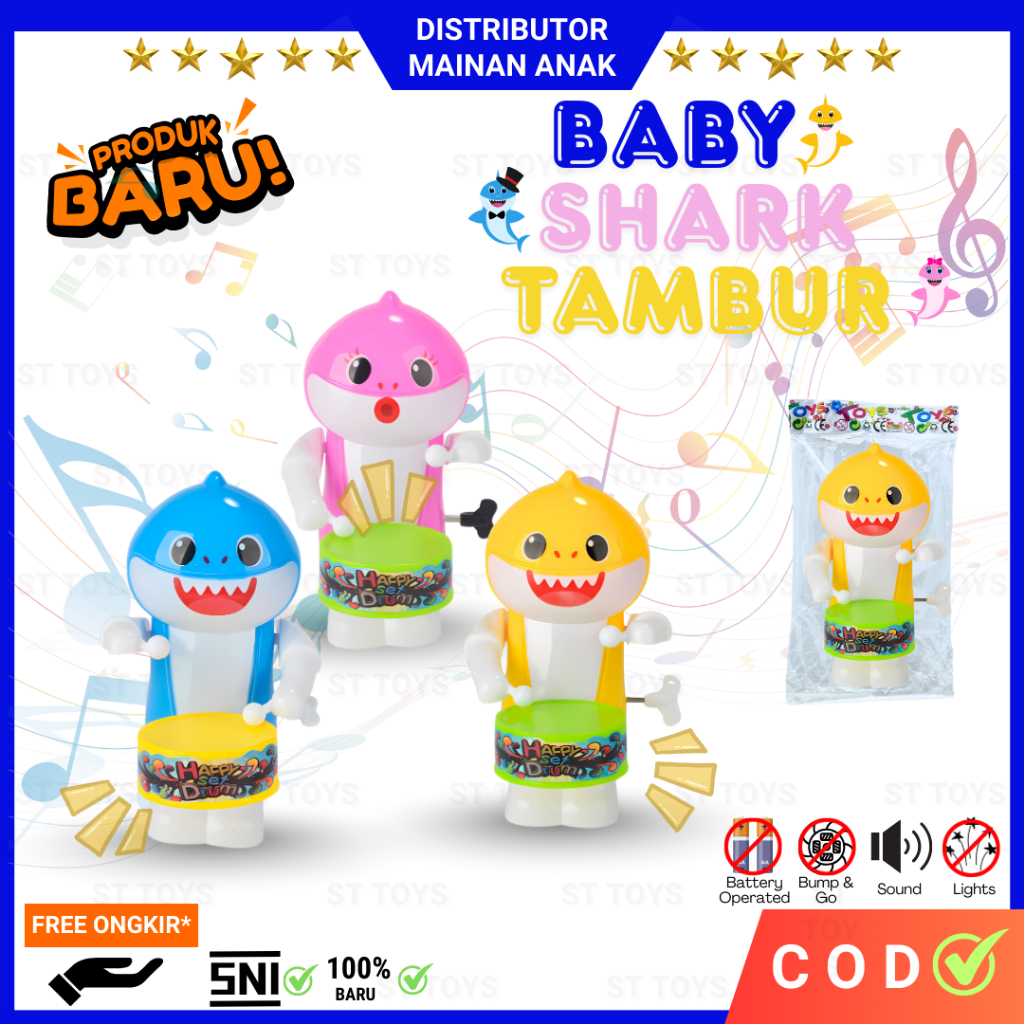 BABY SHARK DRUM/ BABY SHARK TAMBUR/ MAINAN BABY SHARK IMPORT