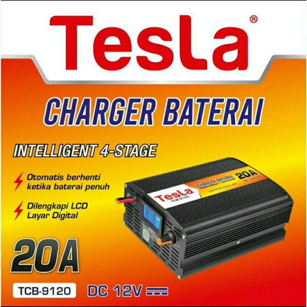Charger Cas Aki Accu Intelligent Otomatis 12V 20A TESLA Motor Mobil TCB-9120 tesla orenchi