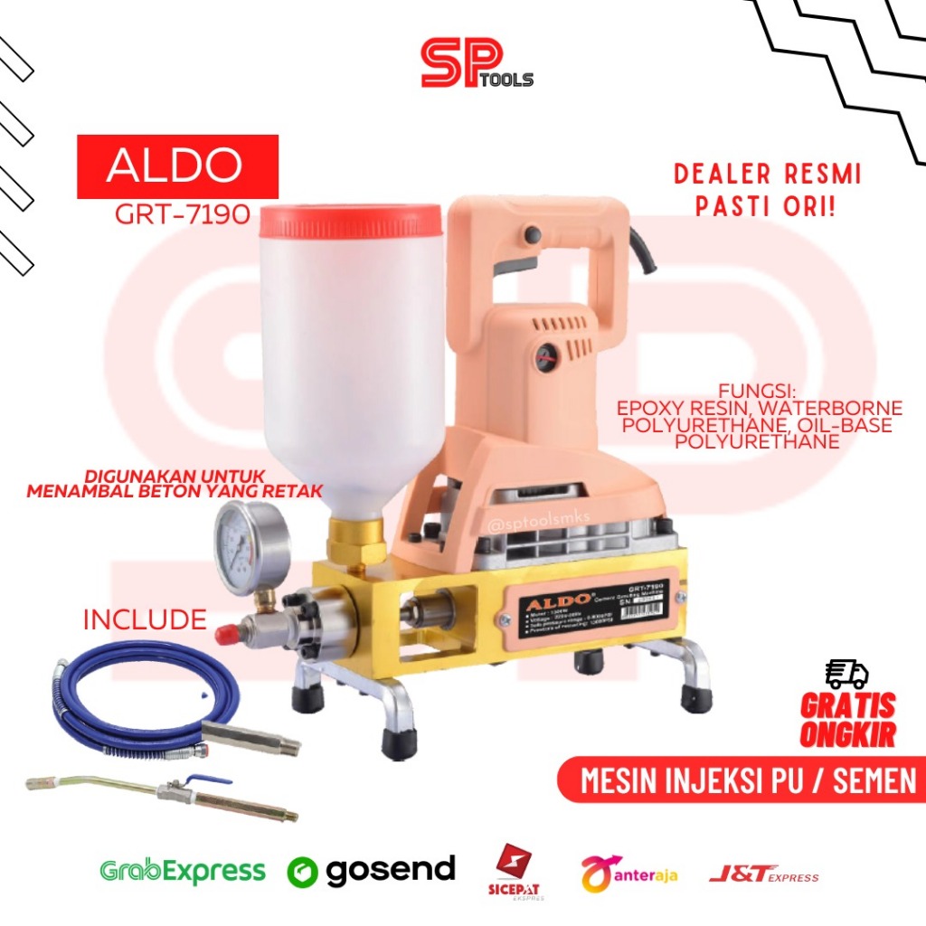 MESIN INJEKSI PU EPOXY BETON / SEMEN / GROUTING / ALAT TAMBAL BETON RETAK ALDO GRT-7190