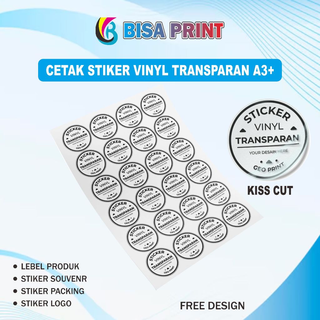 

Stiker Transparan Anti Air P Full Color A3+ || Stiker Botol Minuman Custom Tahan Air Panas