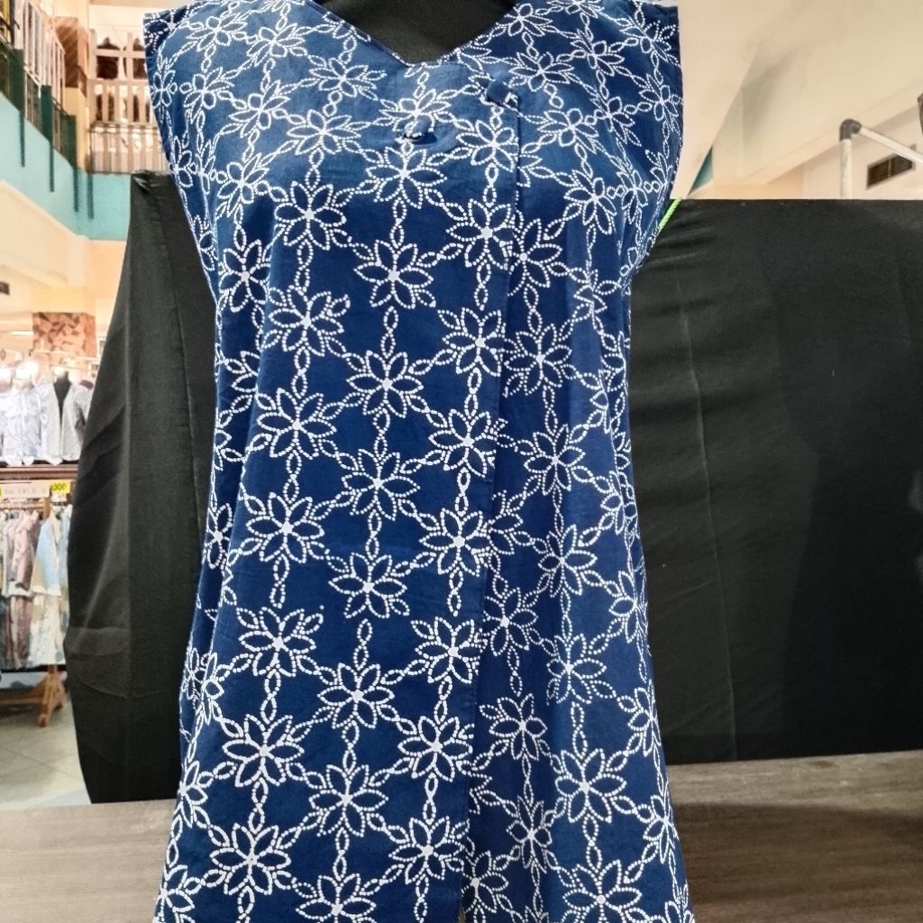 Vest Batik - Rompi Batik wanita kekinian warna biru dongker  Batik katun Cap asli