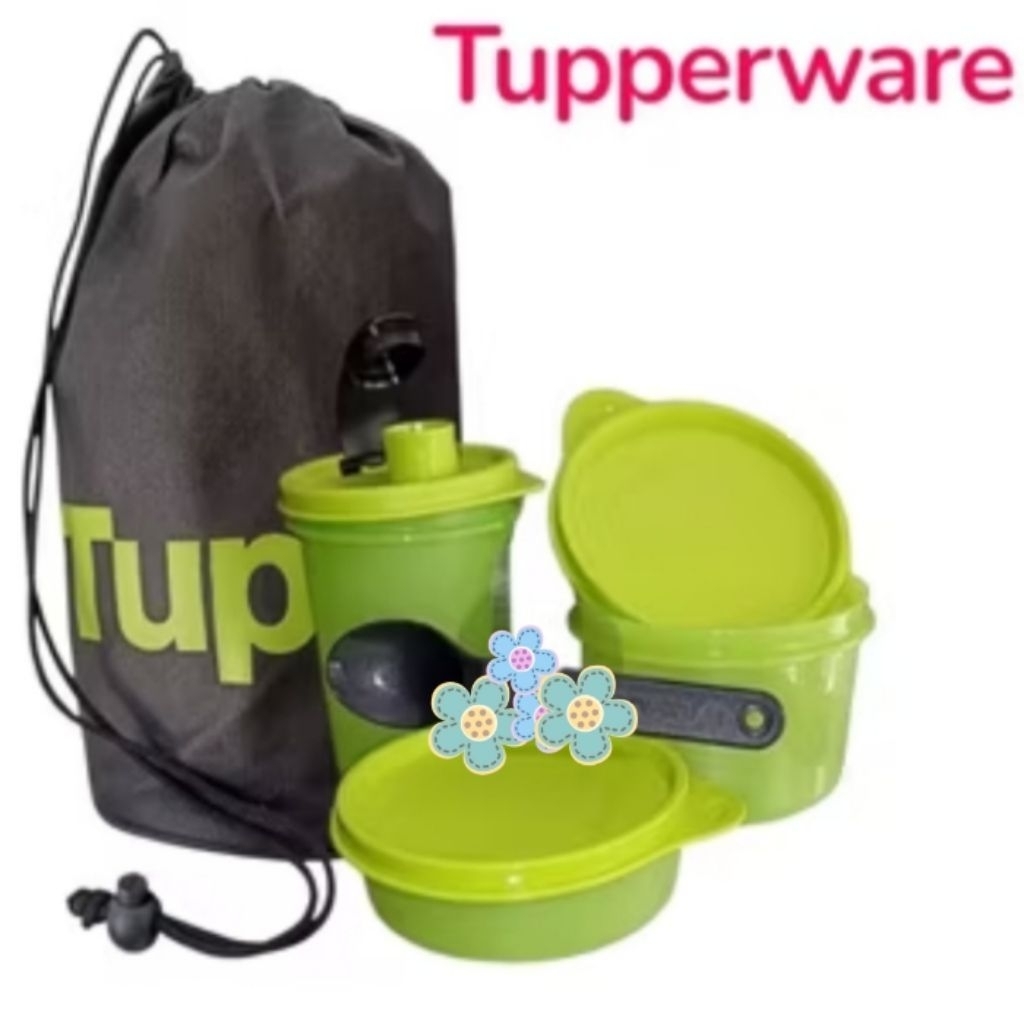 Tupperware FESTIVE Lunch Box Set (Green)