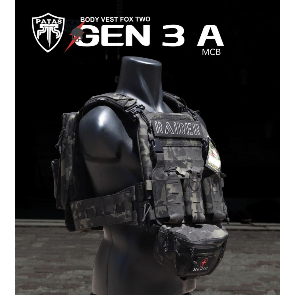 PATAS - Body Vest FOX TWO Plate Carrier GEN 3 A MCB Tactical