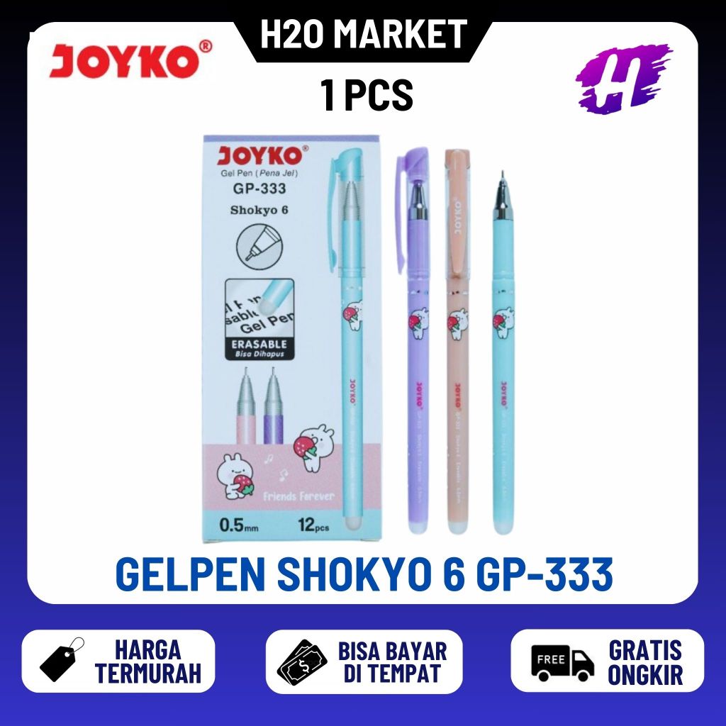 

❤️H2O❤️ Pulpen Joyko Gel Bisa DiHapus Shokyo 6 Pastel GP-333 0.5mm (1pcs)