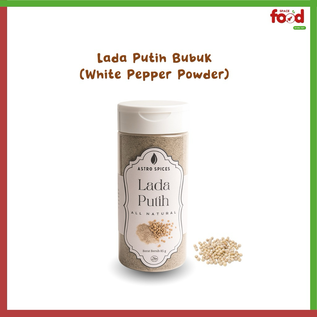 

White Pepper Powder/Lada PutihBubuk/Bumbu Dapur Bubuk Lada Putih/Astrospices Lada Putih Bubuk 85 Gram