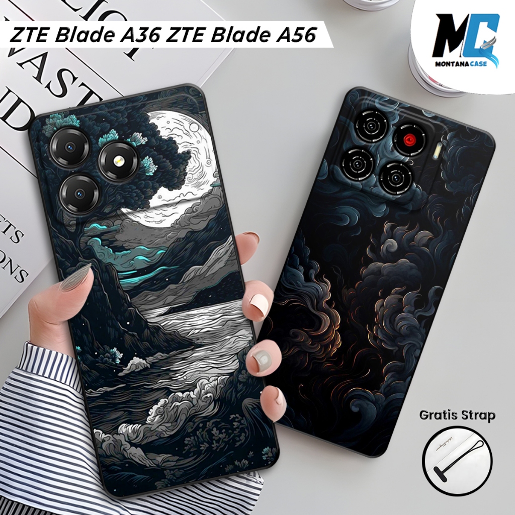Montana Casing ZTE Blade A56 / ZTE Blade A36 Silikon Printing Gambar Waves | Case Full Karet HP ZTE 
