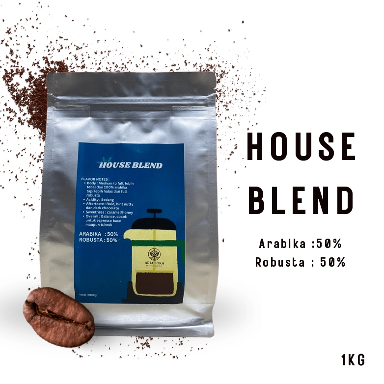 

BIJI KOPI HOUSE BLEND 50% ROBUSTA 50% ARABIKA
