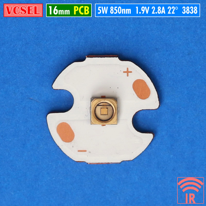 VCSEL 5W 850nm InfraRed 16mm Mata Lampu LED IR Laser 2V Senter IR NVR Kamera Malam CCTV Night Vision