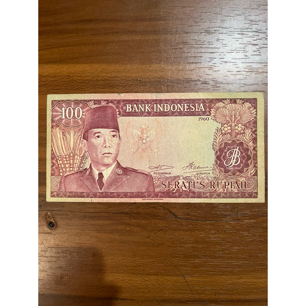 Uang Kertas 100 Rupiah 1960 Seri Soekarno Koleksi Kuno