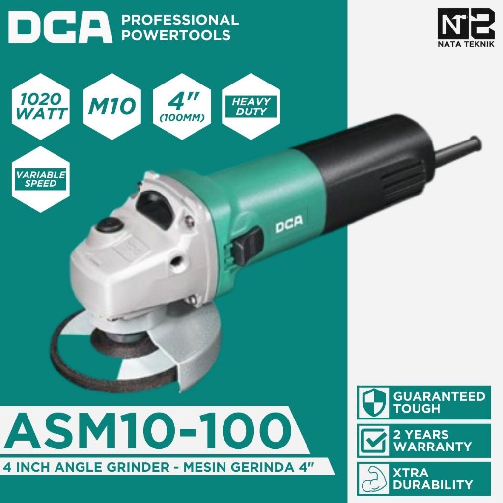 DCA ASM10-100 Mesin Gerinda Tangan 4 Inch + Variable Speed DCA ASM10-100 Angle Grinder 4" With Varia