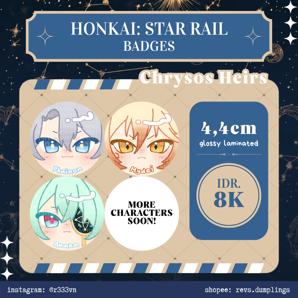 Honkai Star Rail HSR | Chrysos Heirs Pin Badge | Anaxa Mydei Phainon