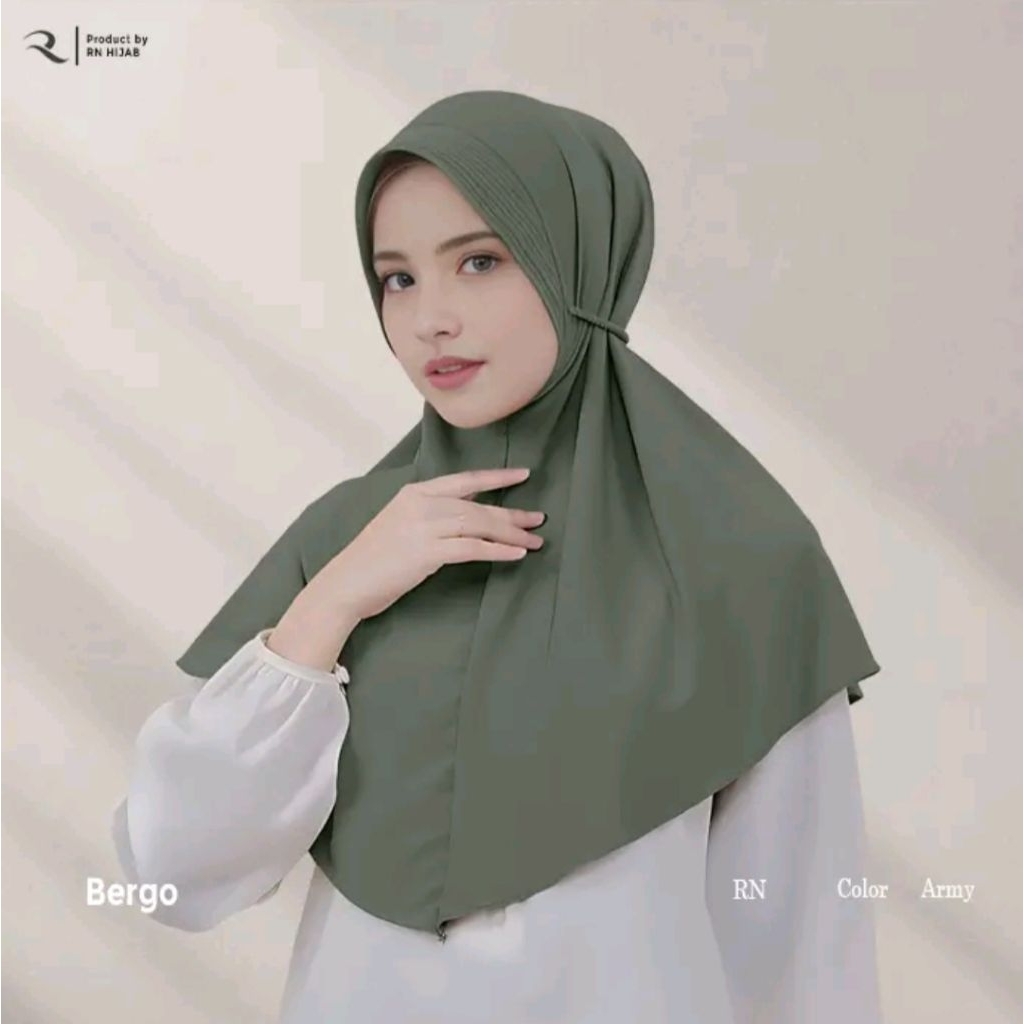 hijab bergo tali kepang Jersey premium